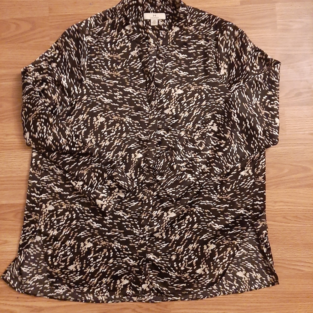 Halston Button Up Blouse Size Large - image 2